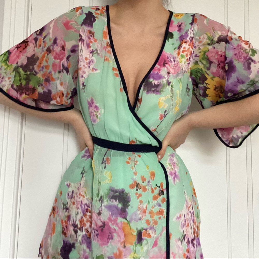 floral wrap dress